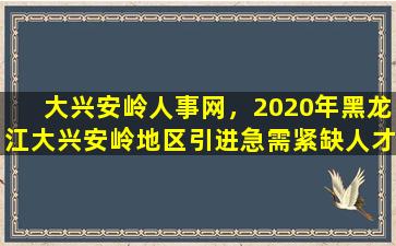 大兴安岭人事网，2020年黑龙江大兴安岭地区引进急需紧缺人才公告【75人】