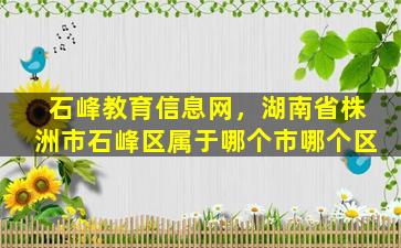 石峰教育信息网，湖南省株洲市石峰区属于哪个市哪个区